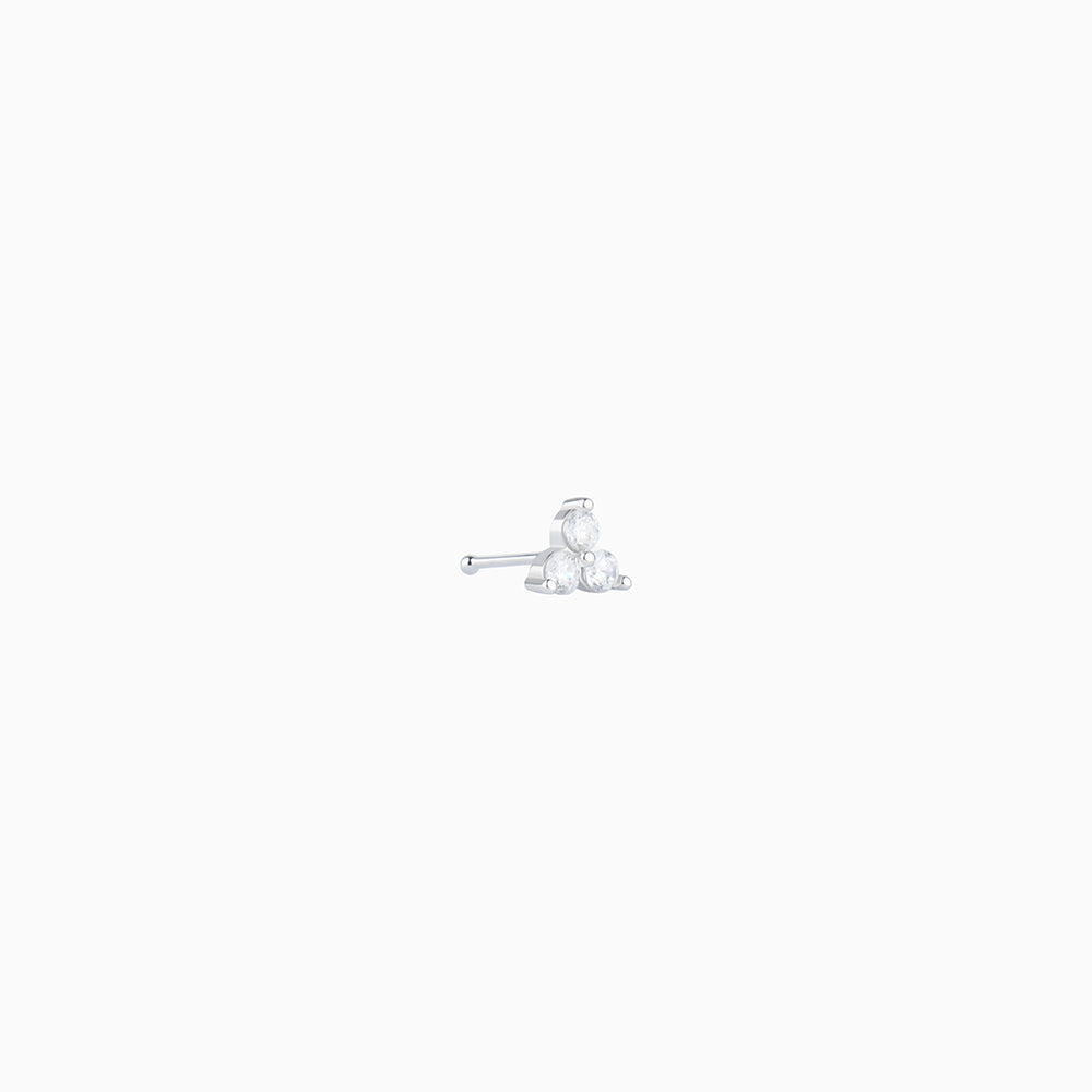 Dazzling Gemstone Nose Stud - Sterling Silver 925 - Nostril - Oumo Jewelry