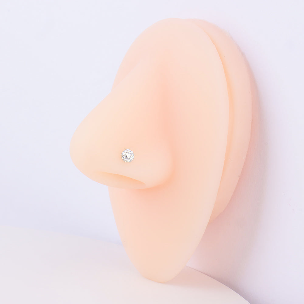 Surround Love Nose Stud - Sterling Silver 925 - Nostril - Oumo Jewelry