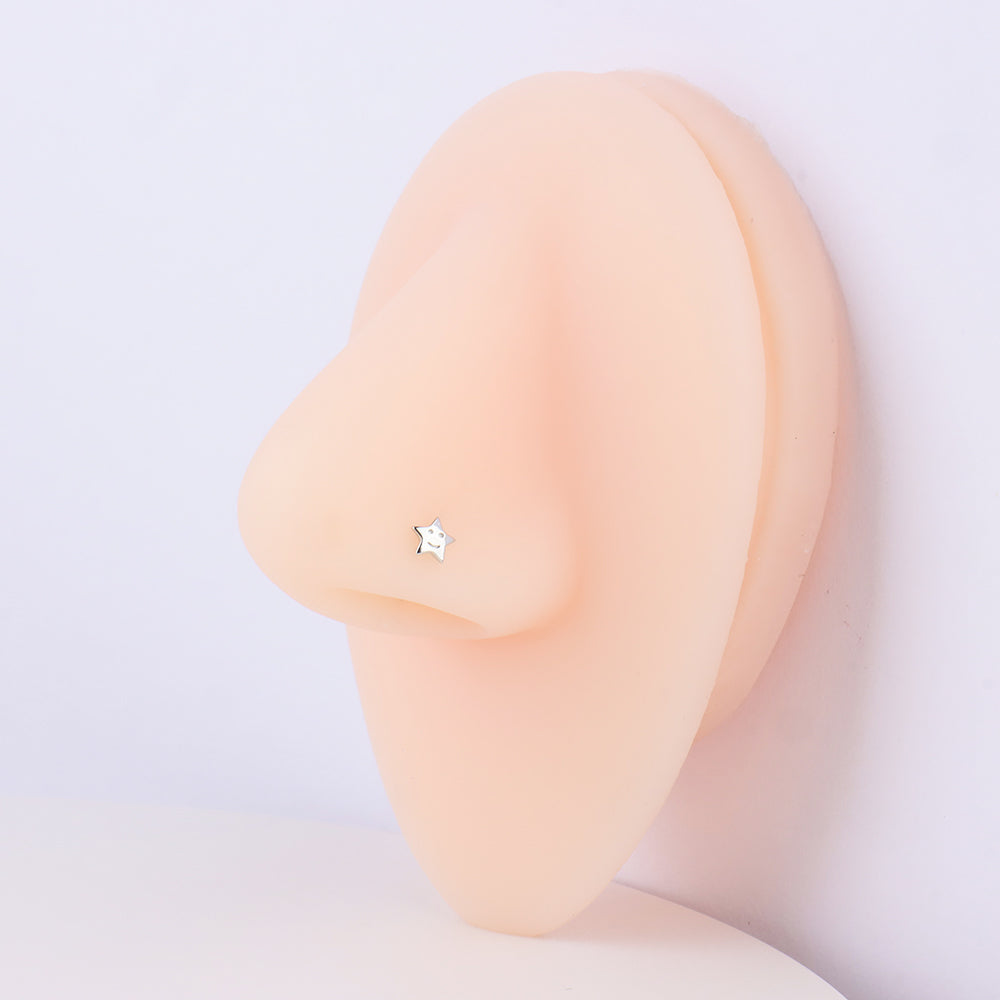 Smile Star Nose Stud - Sterling Silver 925 - Nostril - Oumo Jewelry