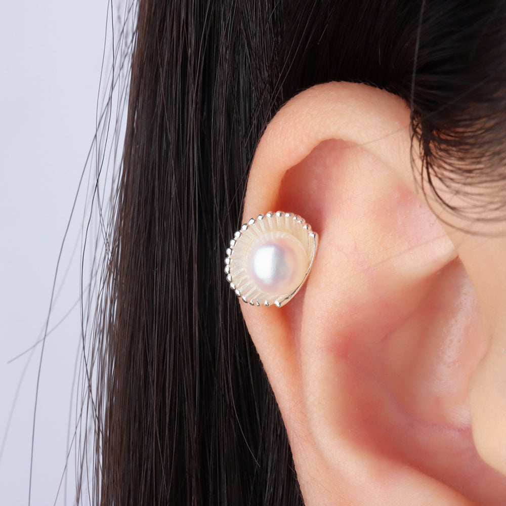 Pearl Shell Stud - Sterling Silver 999 - Upper Lobe, Helix - Oumo Jewelry