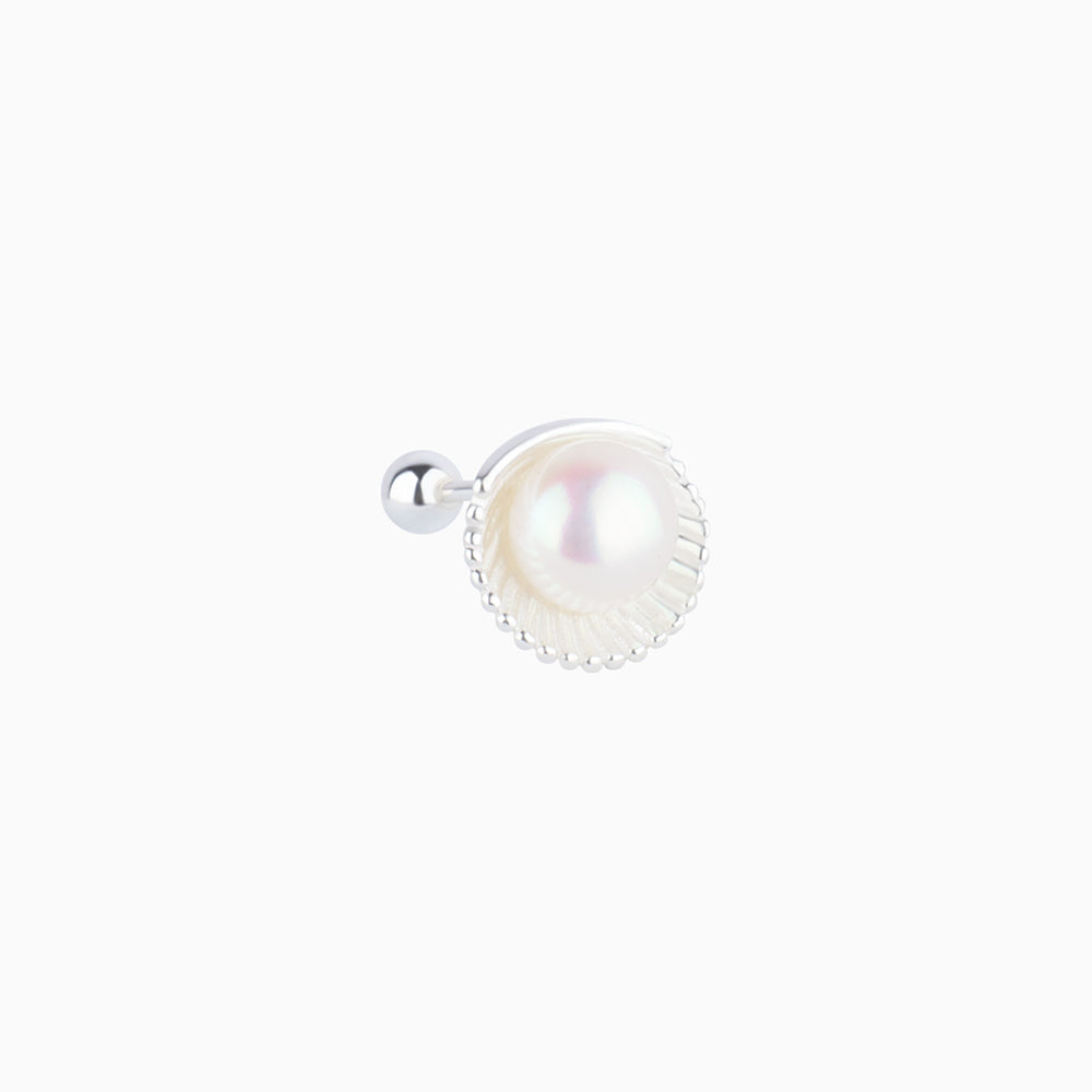 Pearl Shell Stud - Sterling Silver 999 - Upper Lobe, Helix - Oumo Jewelry