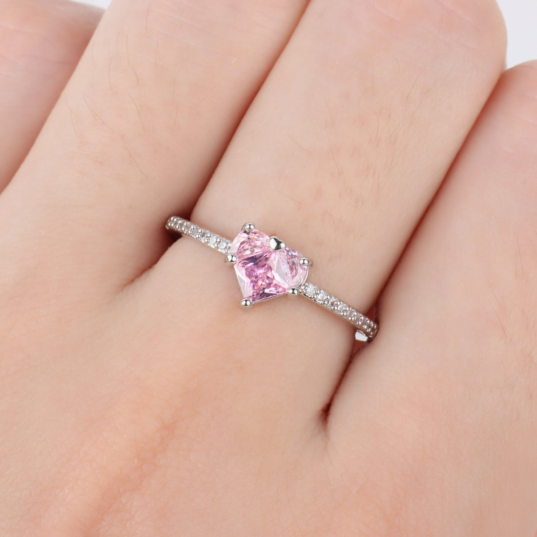 Pink Heart Ring - OhmoJewelry