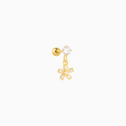 Sakura Drop Earring - Stainless Steel - Flat, Upper Lobe - Oumo Jewelry