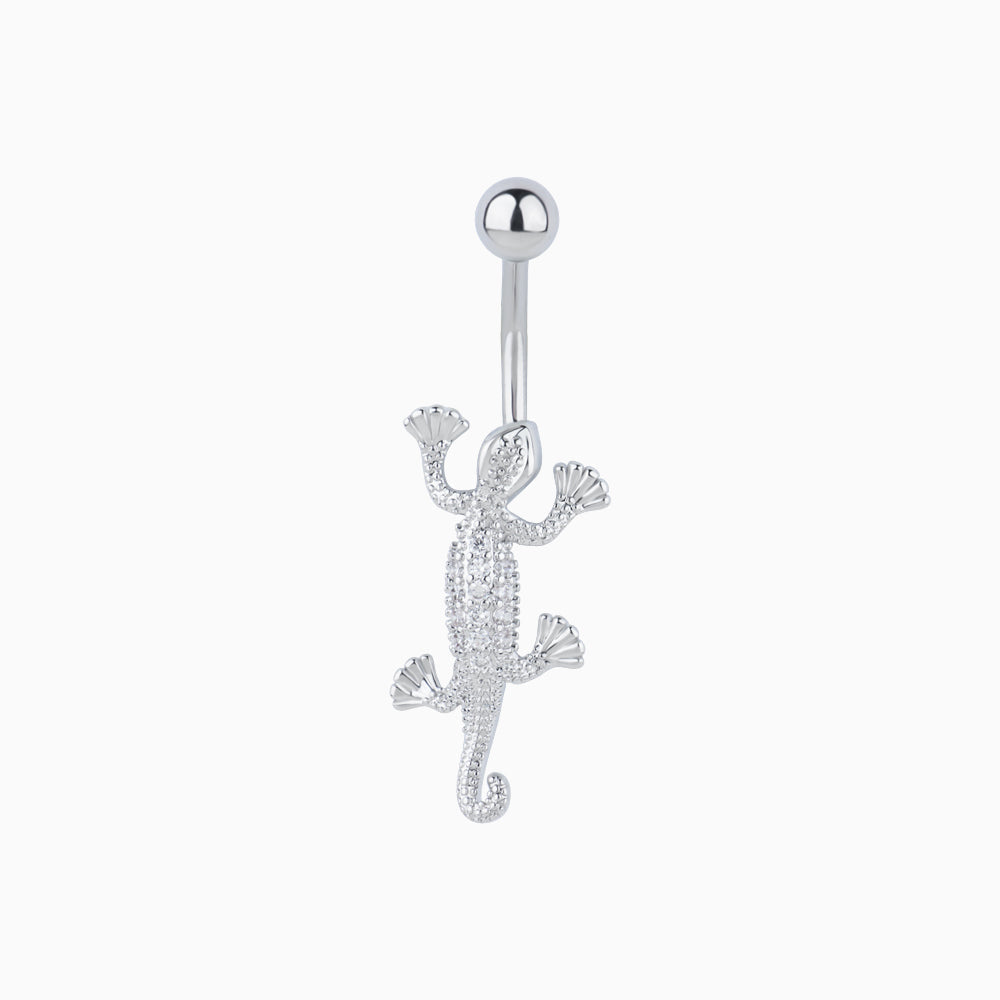 Shiny Gecko Belly Ring - Stainless Steel - Nostril - Oumo Jewelry