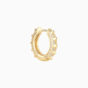 Shiny Spiked Hoop - Brass - Lobe, Upper Lobe - Oumo Jewelry