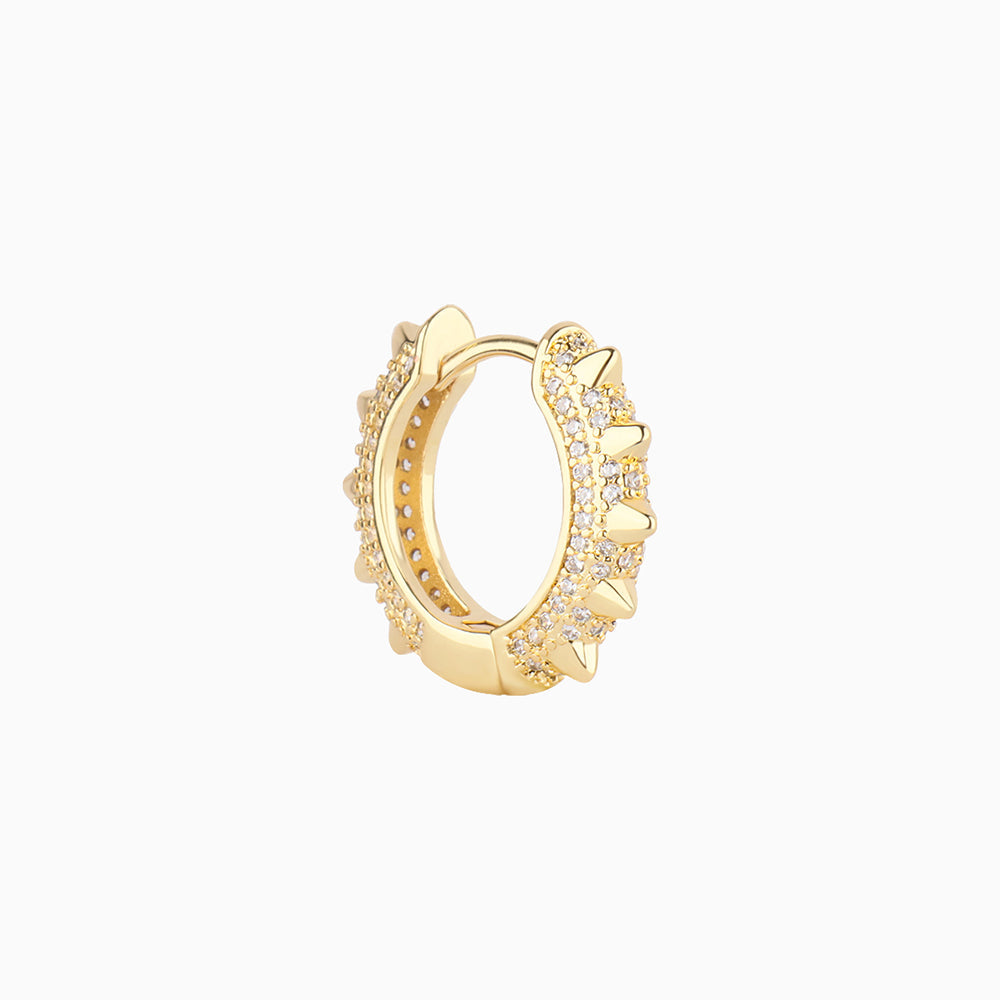 Shiny Spiked Hoop - Brass - Lobe, Upper Lobe - Oumo Jewelry