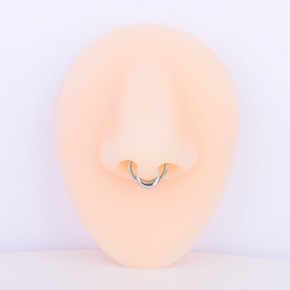 Simple Moon Clicker Hoop - Stainless Steel - Daith, Septum - Oumo Jewelry