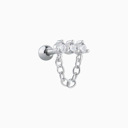 Sparkling Gem Chain Stud - OhmoJewelry