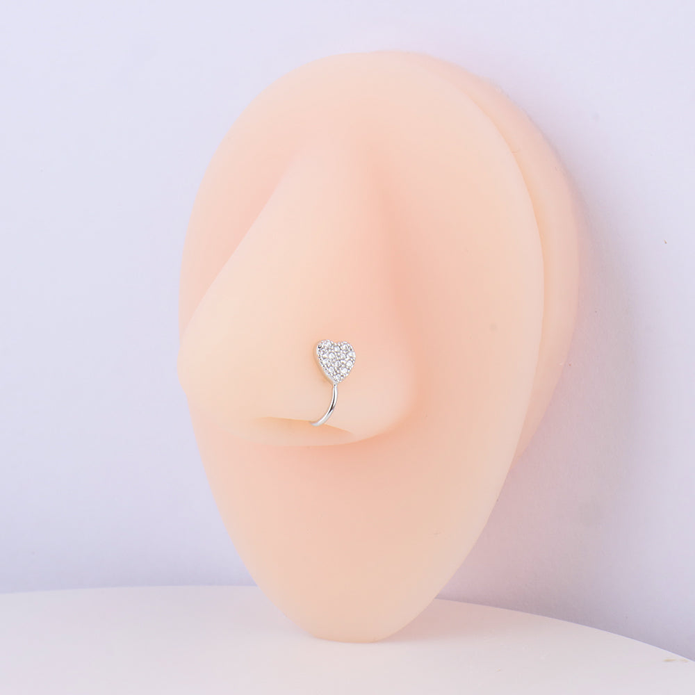 Sparkling Heart Nose Cuff - OhmoJewelry