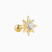 Sparkling Star Stud - Stainless Steel - Upper Lobe, Helix - Oumo Jewelry