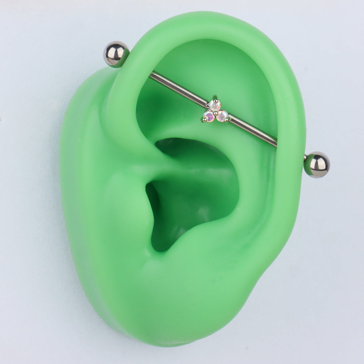 Titanium Colored Zircon Industrial Barbell - Titanium - Industrial - Oumo Jewelry