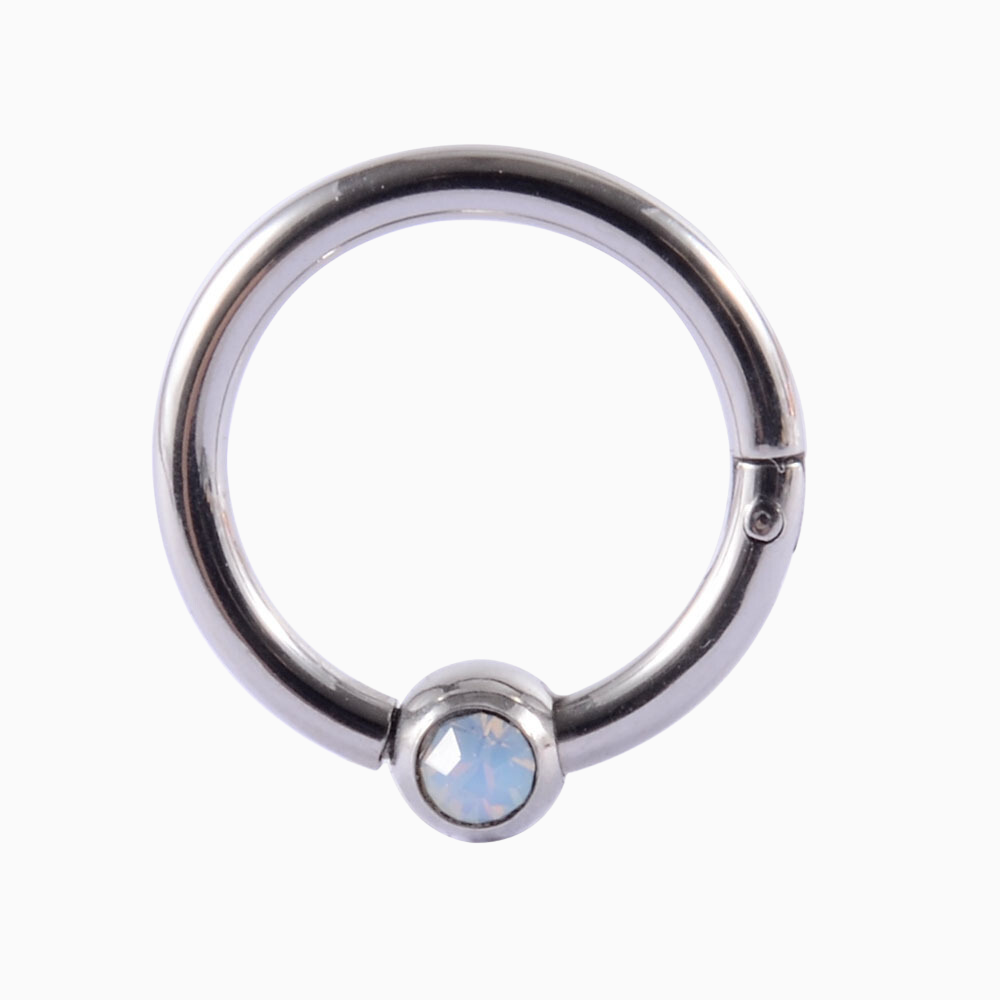 Titanium Light Blue Opal Clicker - OhmoJewelry