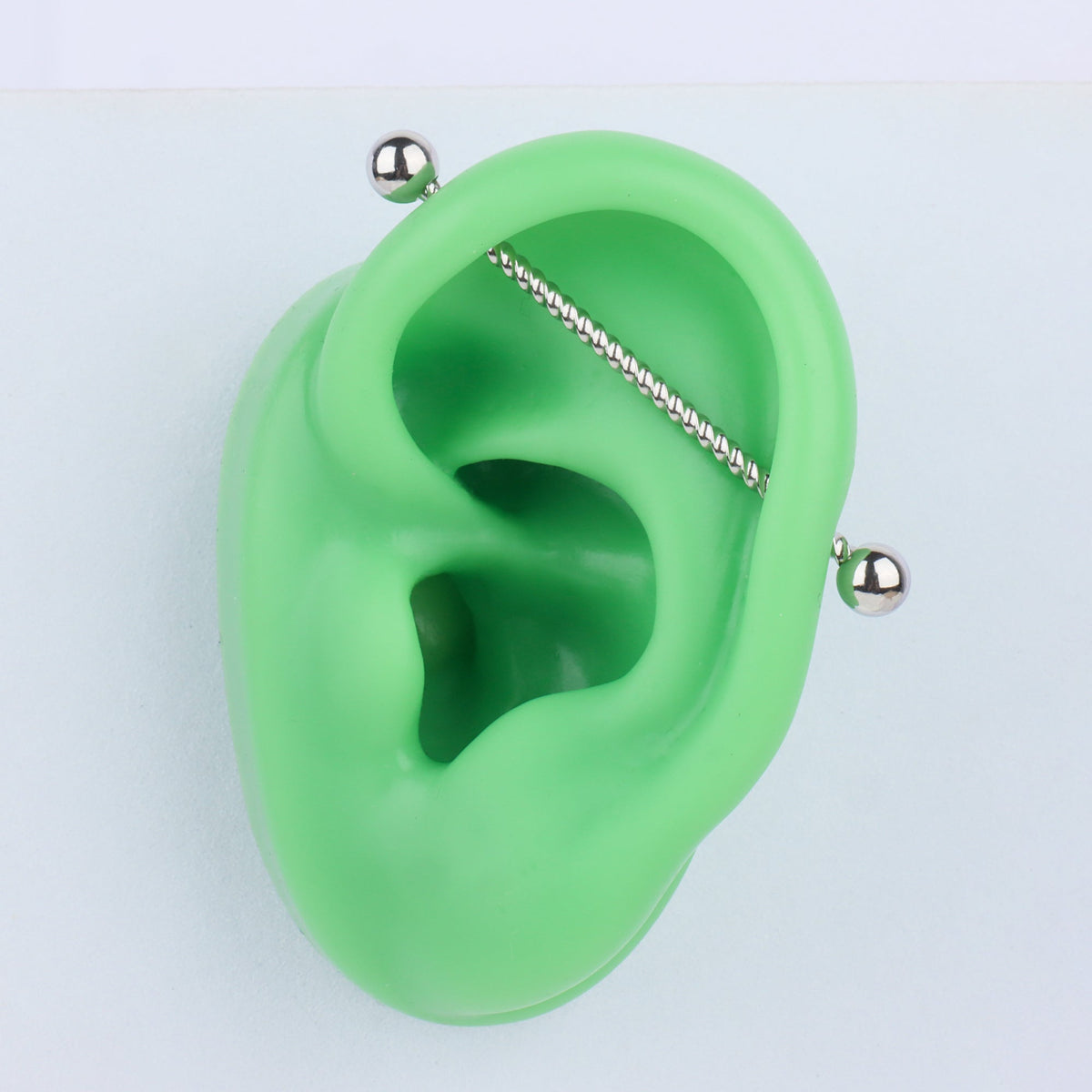 Twist Industrial Barbell - Stainless Steel - Industrial - Oumo Jewelry