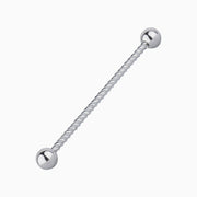 Twist Industrial Barbell - Stainless Steel - Industrial - Oumo Jewelry