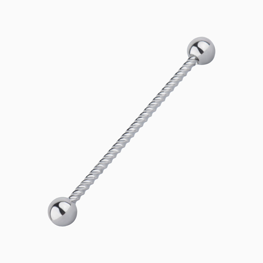 Twist Industrial Barbell - Stainless Steel - Industrial - Oumo Jewelry