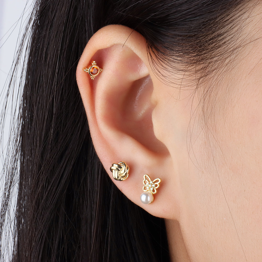 Twisted Flower Stud - OhmoJewelry