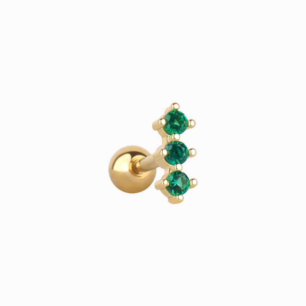 Vibrant Green Gem Stud - OhmoJewelry