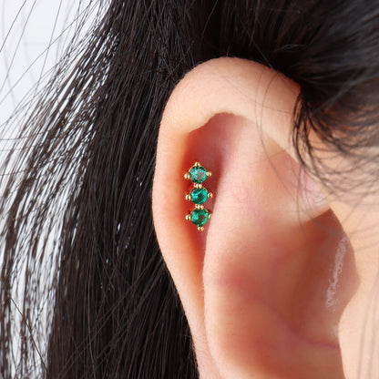 Vibrant Green Gem Stud - OhmoJewelry