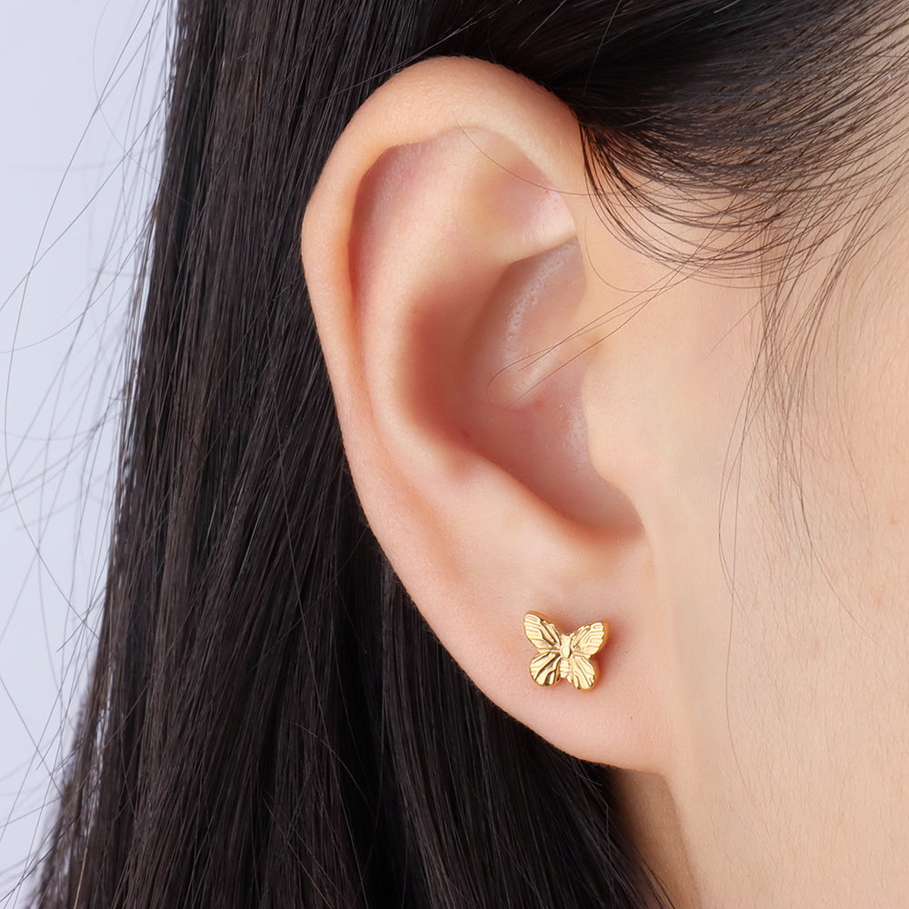 Vintage Butterfly Studs - Stainless Steel - Oumo Jewelry