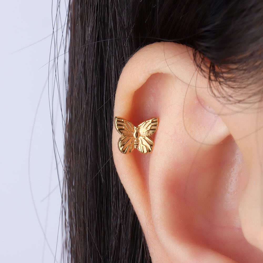 Vintage Butterfly Studs - Stainless Steel - Oumo Jewelry