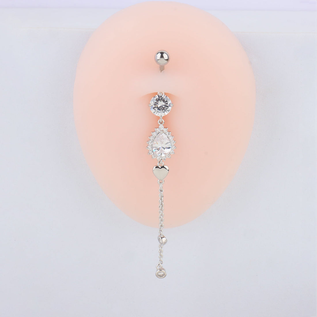 Water Drop Love Belly Ring - OhmoJewelry