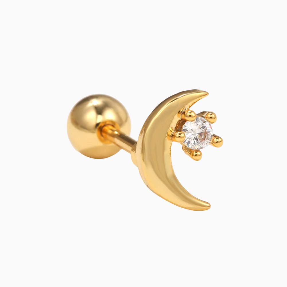 Crescent Stud - OhmoJewelry