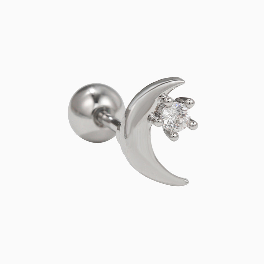 Crescent Stud - OhmoJewelry