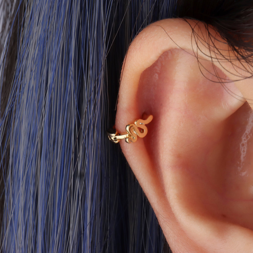 Dainty Snake Hoop Helix - Stainless Steel - Helix - Oumo Jewelry
