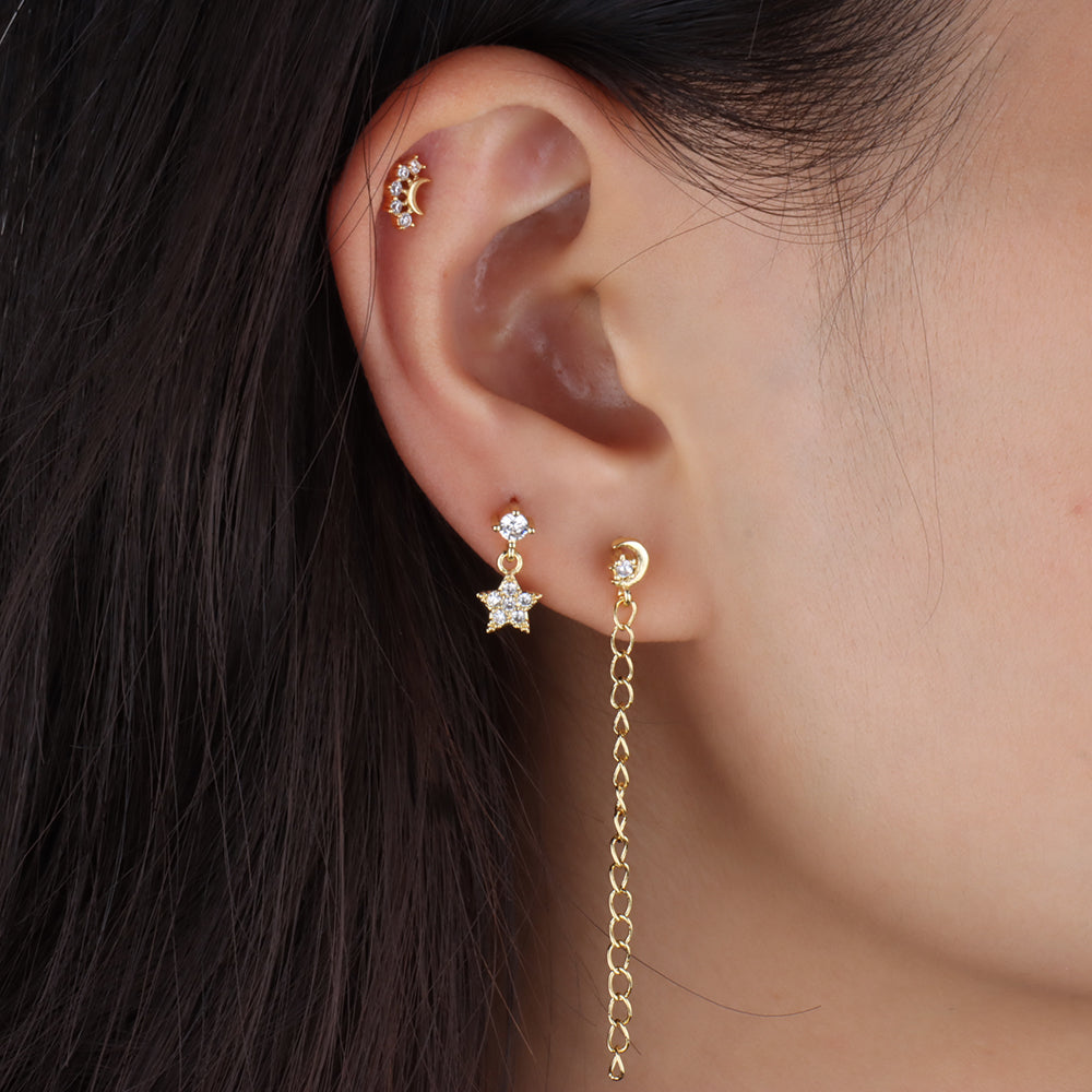 Dreamy Moon Stud - OhmoJewelry