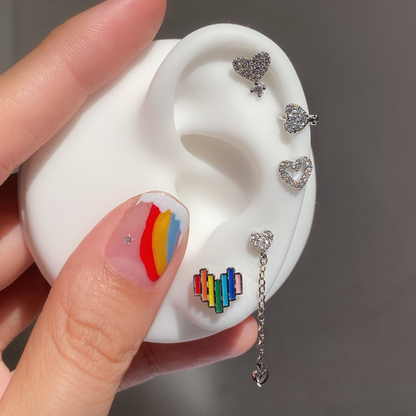 Rainbow Love Stud - OhmoJewelry