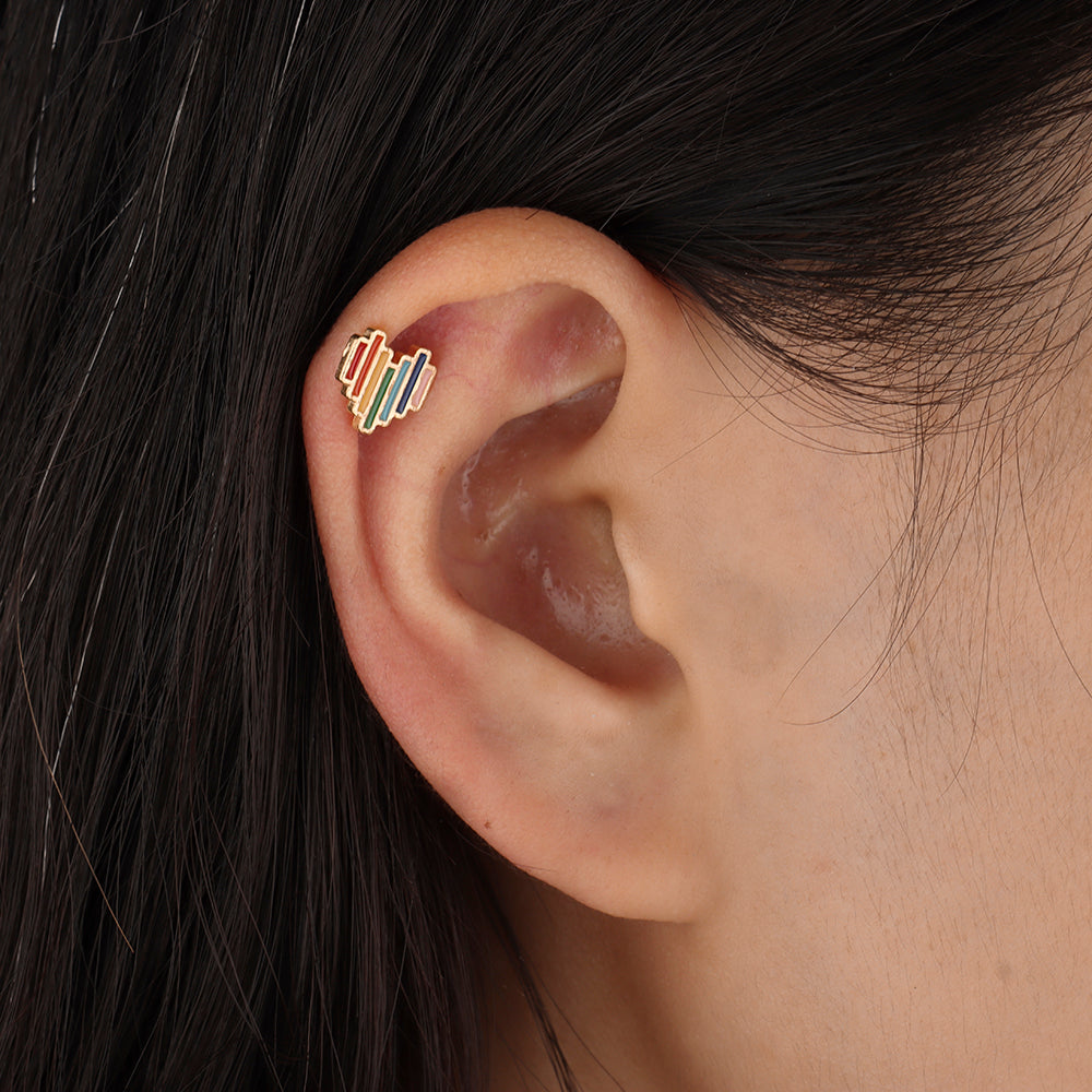 Rainbow Love Stud - OhmoJewelry