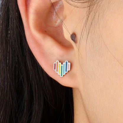 Rainbow Love Stud - OhmoJewelry