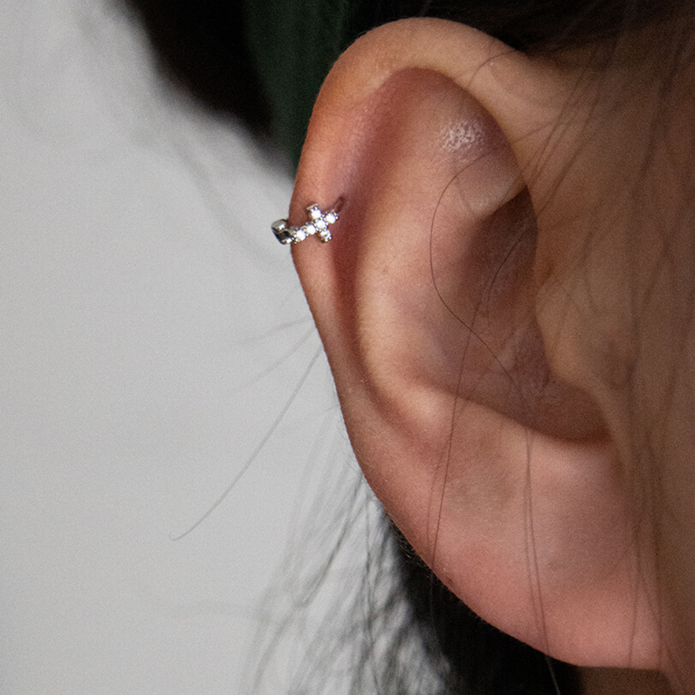 Cross Helix - Stainless Steel - Helix - Oumo Jewelry