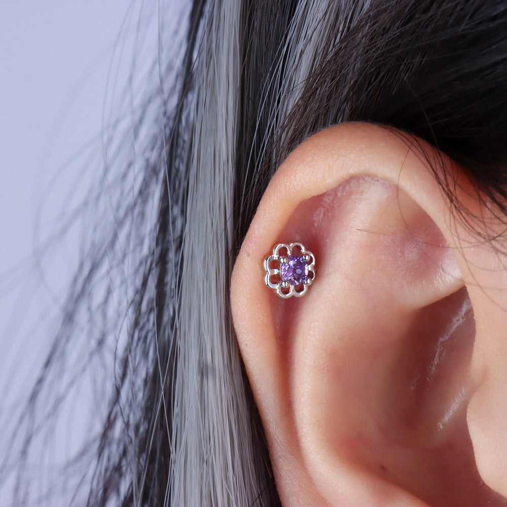 💜Eunomia Purple Stud - OhmoJewelry