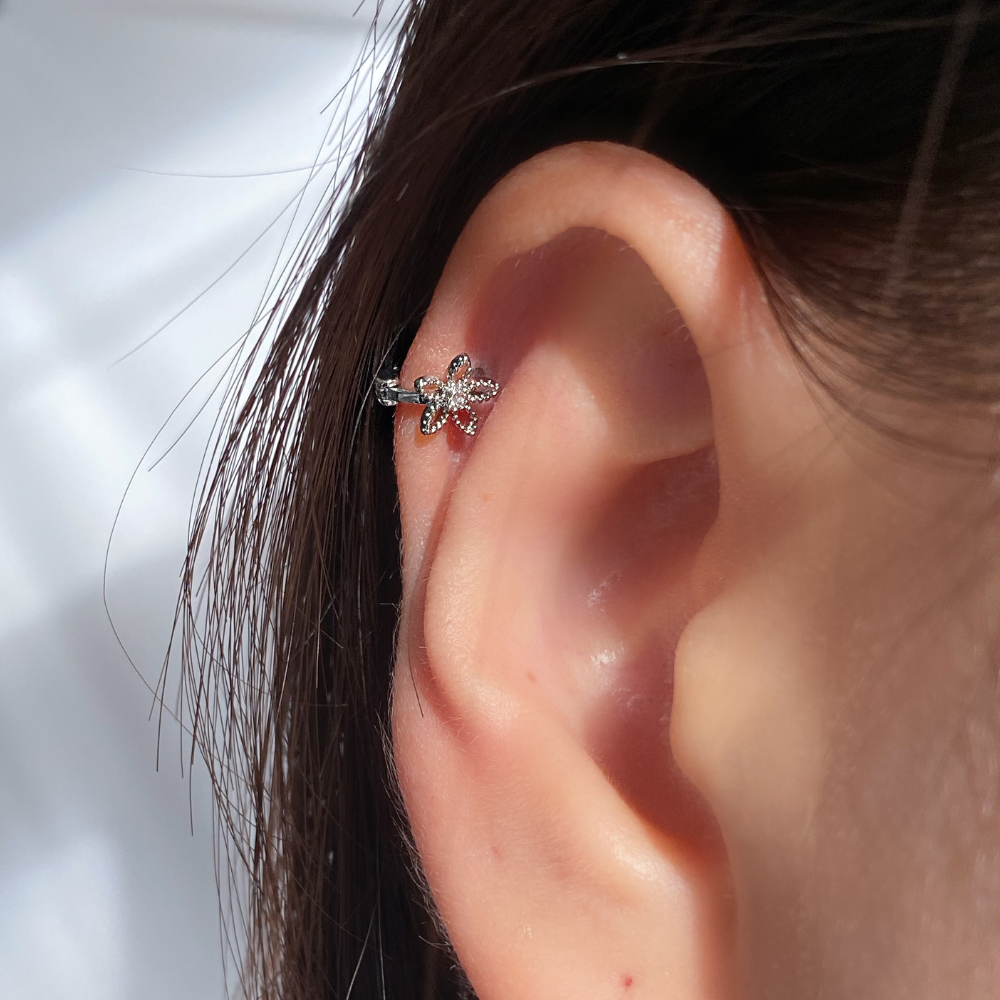 Flower Helix - Stainless Steel - Helix - Oumo Jewelry