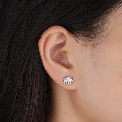 Walking Slowing Elephant Studs - OhmoJewelry