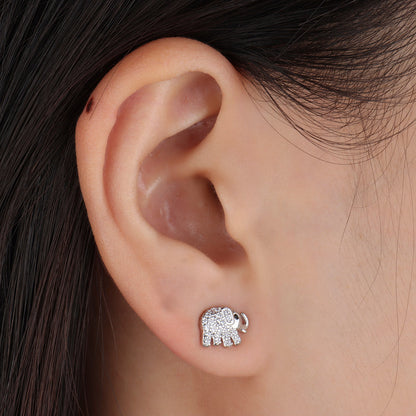 Walking Slowing Elephant Studs - OhmoJewelry