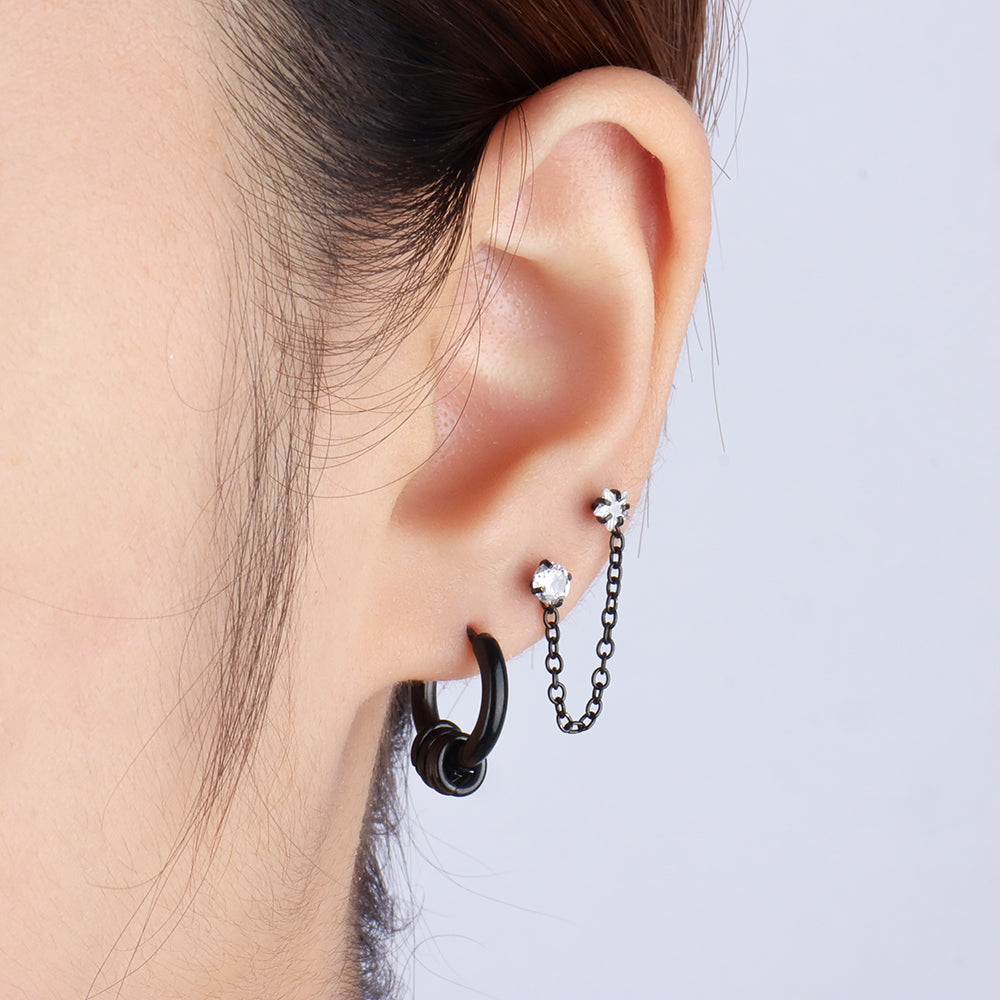 Get in the Vibe Hoop - Stainless Steel - Lobe - Oumo Jewelry