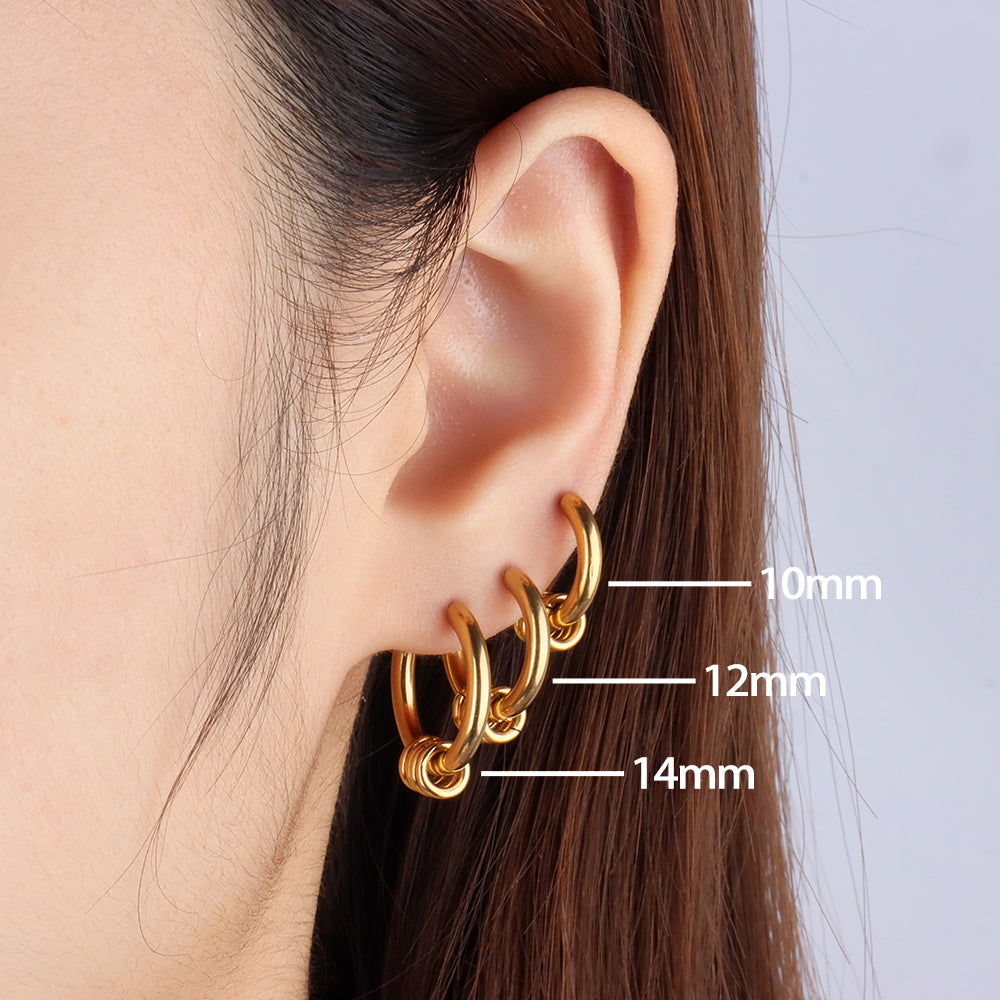 Get in the Vibe Hoop - Stainless Steel - Lobe - Oumo Jewelry