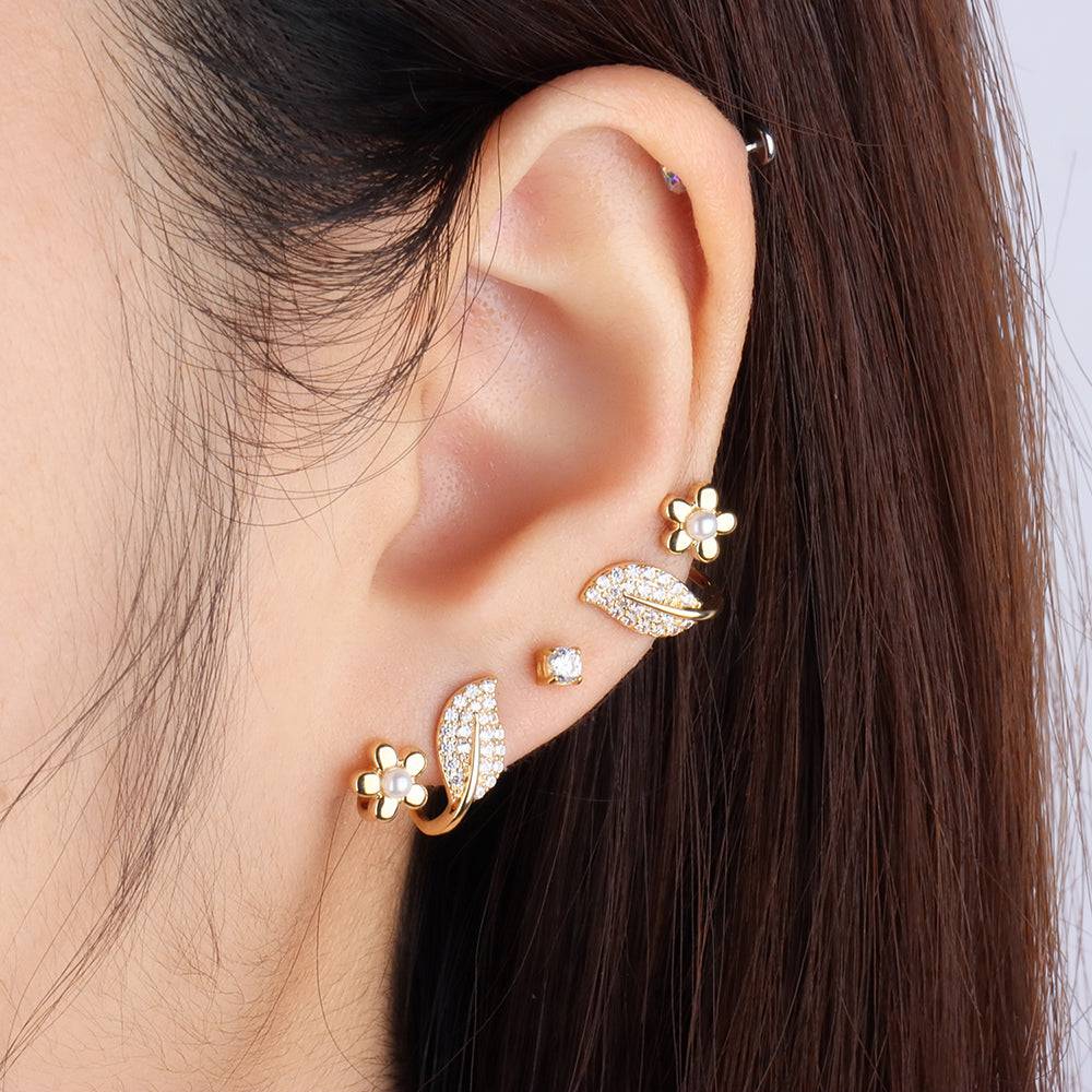 Basic Round Gemstone Studs - Stainless Steel - Oumo Jewelry