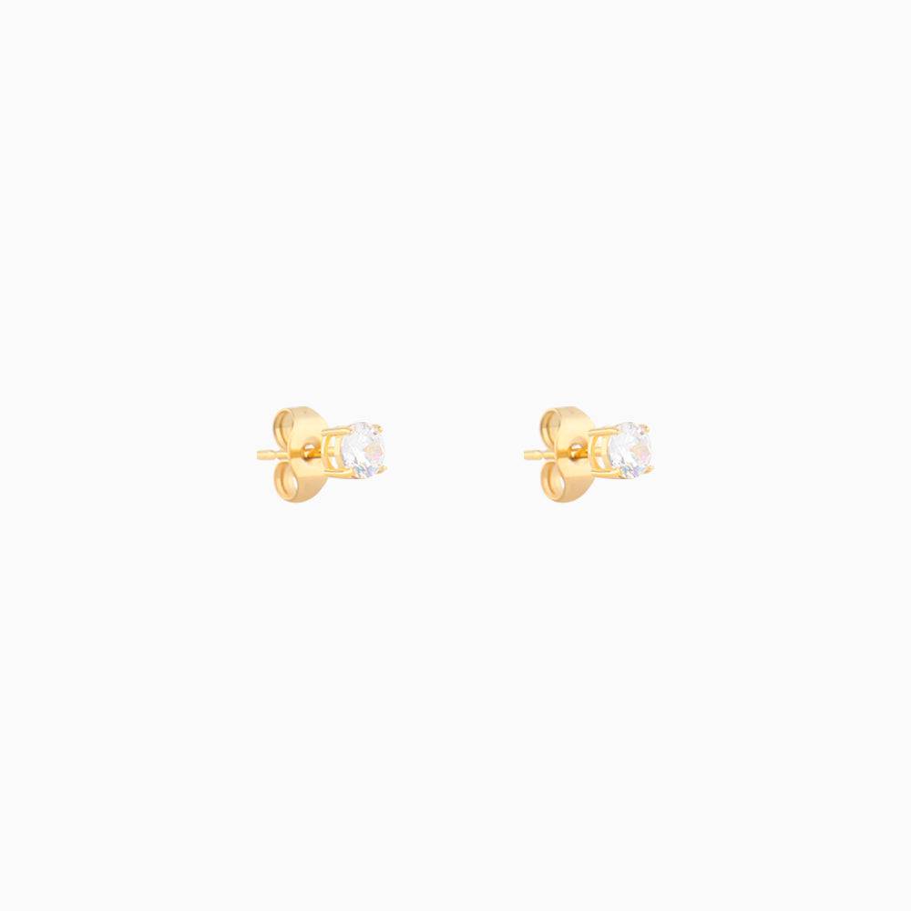 Basic Round Gemstone Studs - Stainless Steel - Oumo Jewelry