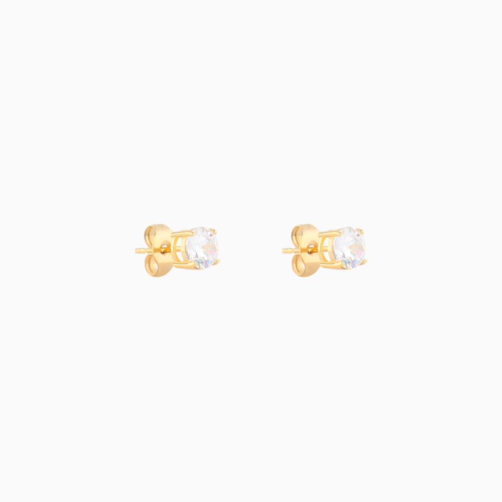 Basic Round Gemstone Studs - Stainless Steel - Oumo Jewelry