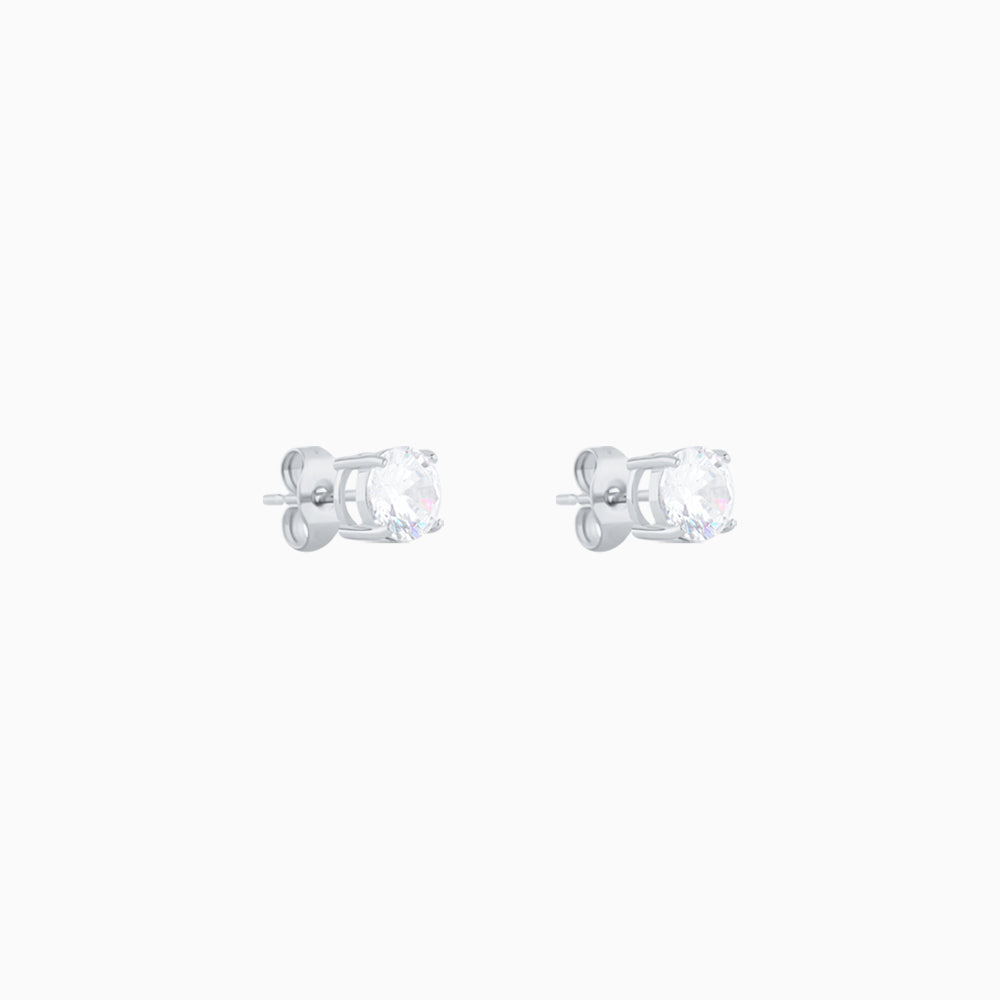 Basic Round Gemstone Studs - Stainless Steel - Oumo Jewelry
