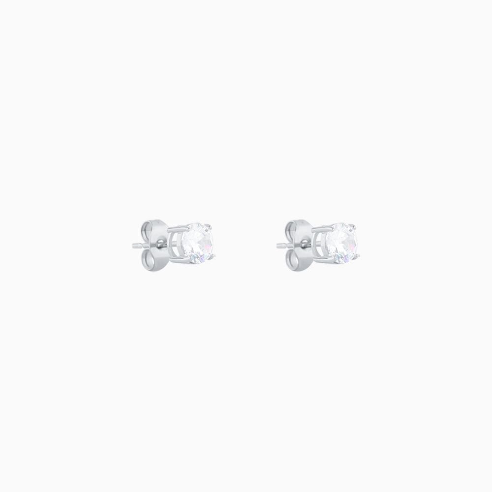 Basic Round Gemstone Studs - Stainless Steel - Oumo Jewelry