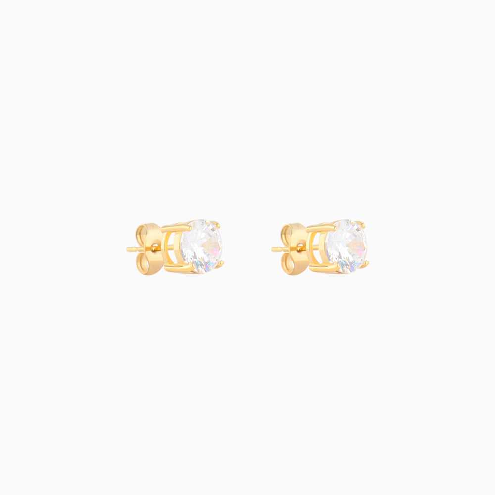Basic Round Gemstone Studs - Stainless Steel - Oumo Jewelry