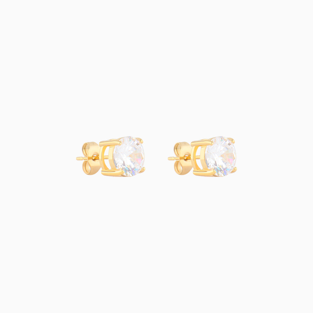 Basic Round Gemstone Studs - Stainless Steel - Oumo Jewelry