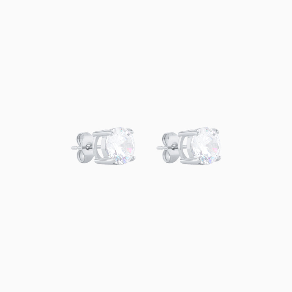 Basic Round Gemstone Studs - Stainless Steel - Oumo Jewelry