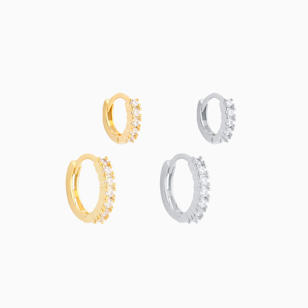 Glitter Gem Helix Hoop - Stainless Steel - Upper Lobe, Helix - Oumo Jewelry