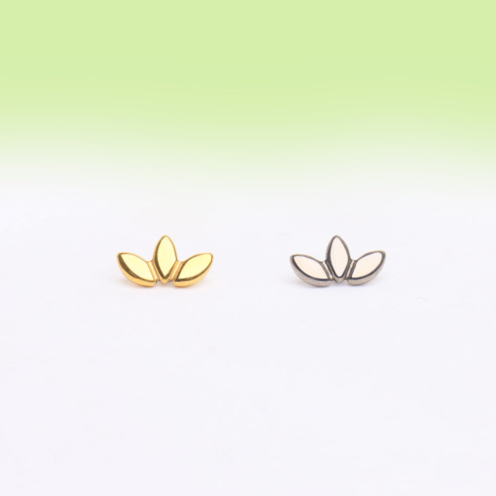 Titanium Leaf Stud - OhmoJewelry