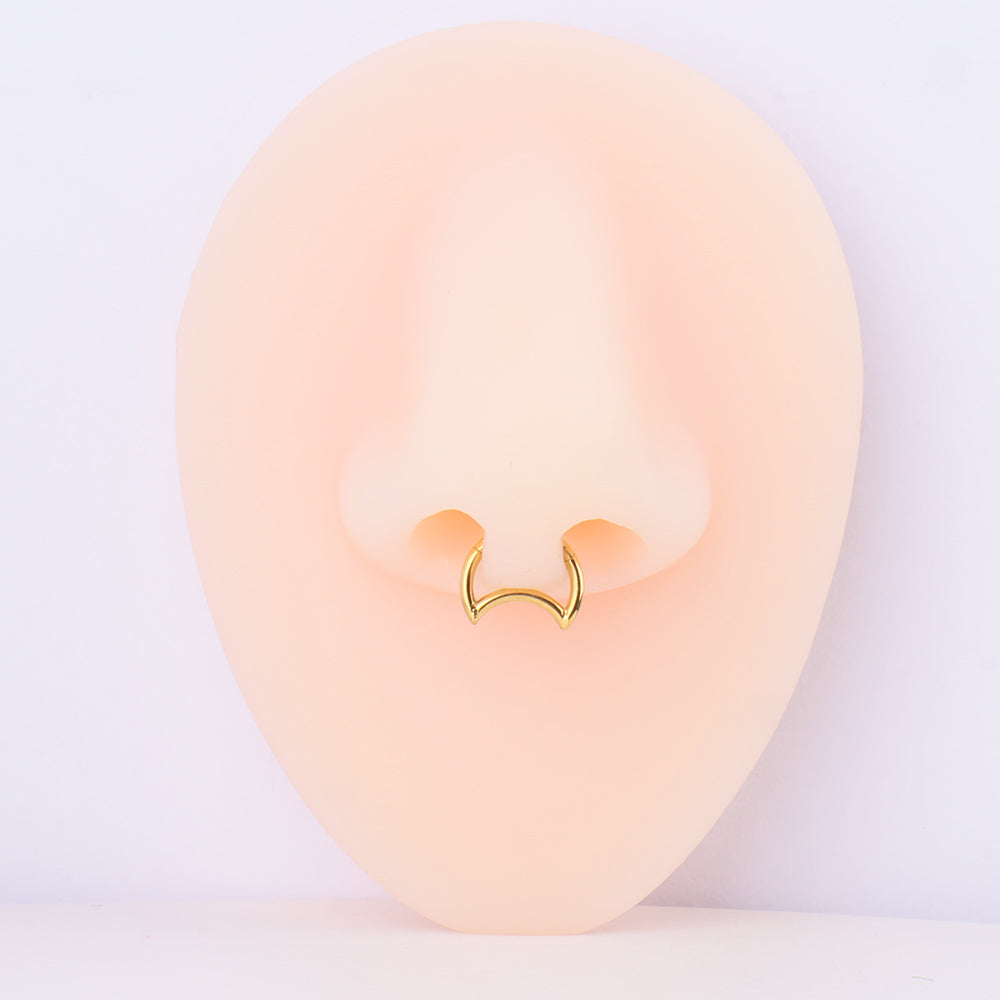 Crescent Clicker Hoop - Stainless Steel - Daith, Septum - Oumo Jewelry